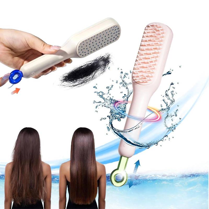 Self cleaning hair brush
