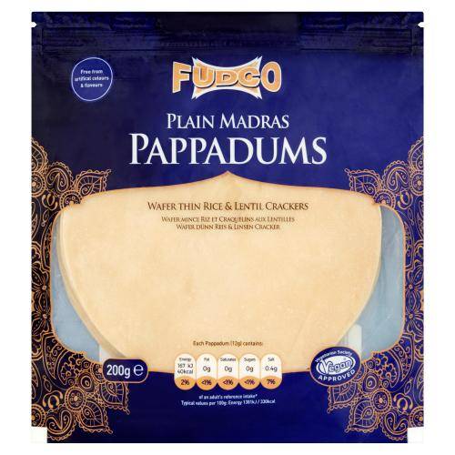 Fudco Papadum Madras Plain (200 g)