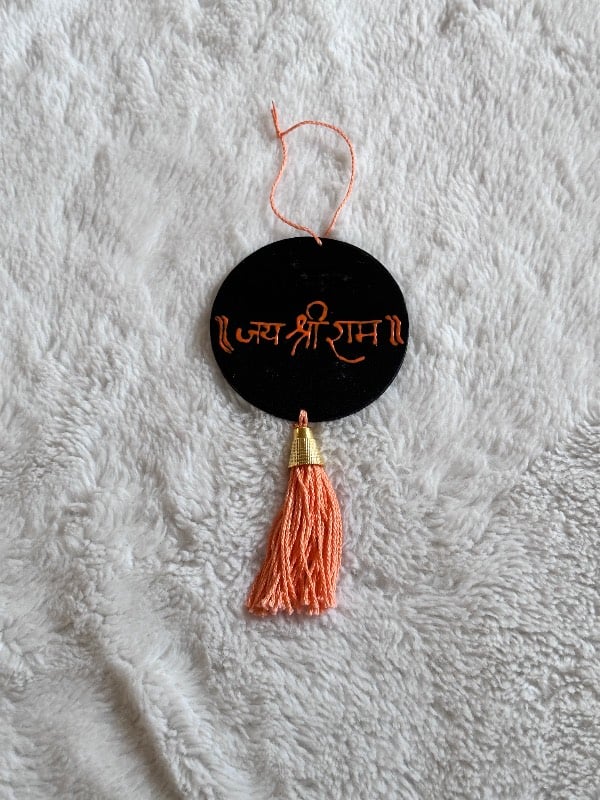Jai Hanuman Car Dangler Orange