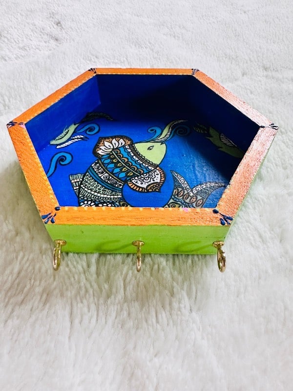 Handpainted Meena Keyholder (5*6) (Hardware Included)