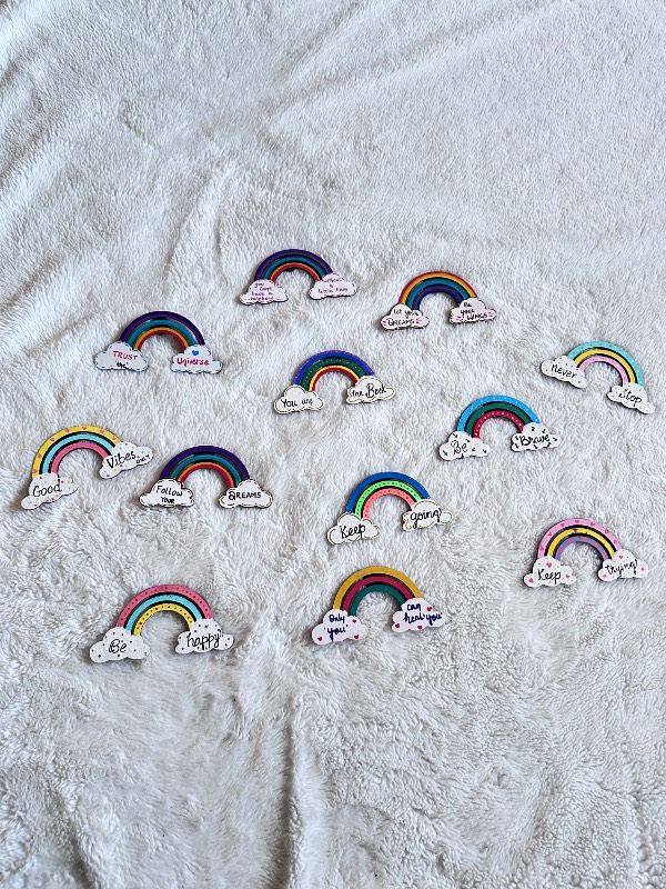Motivational Short Quotes Rainbow Fridge Magnets