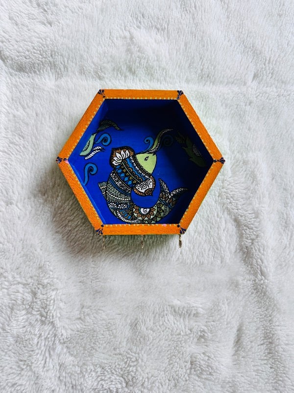Handpainted Meena Keyholder (5*6) (Hardware Included)