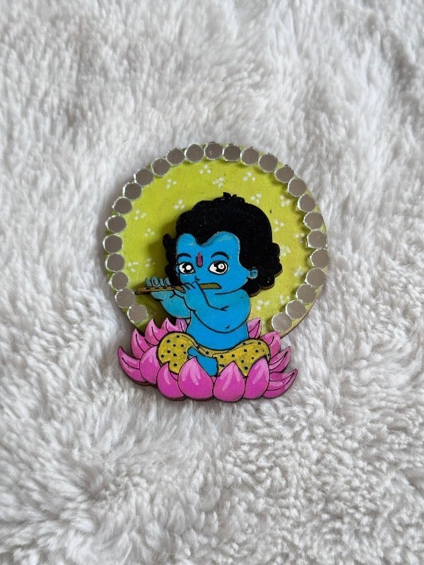 Krishna Mirror Art Fridge Magnet