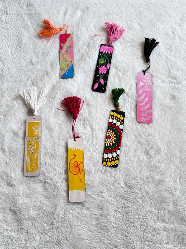 Handpainted Wood Mdf Book Marks
