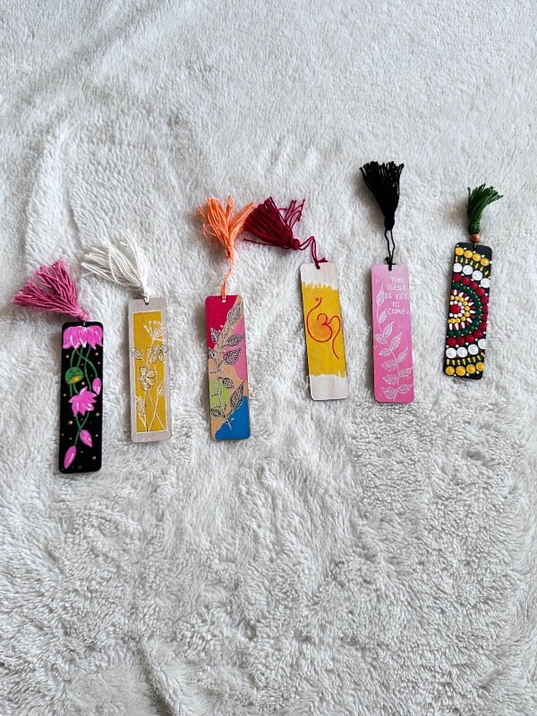 Handpainted Wood Mdf Book Marks