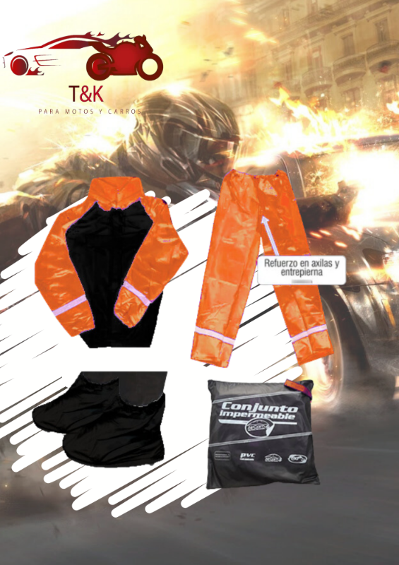 Impermeable siliconado JP Color combinado con Negro