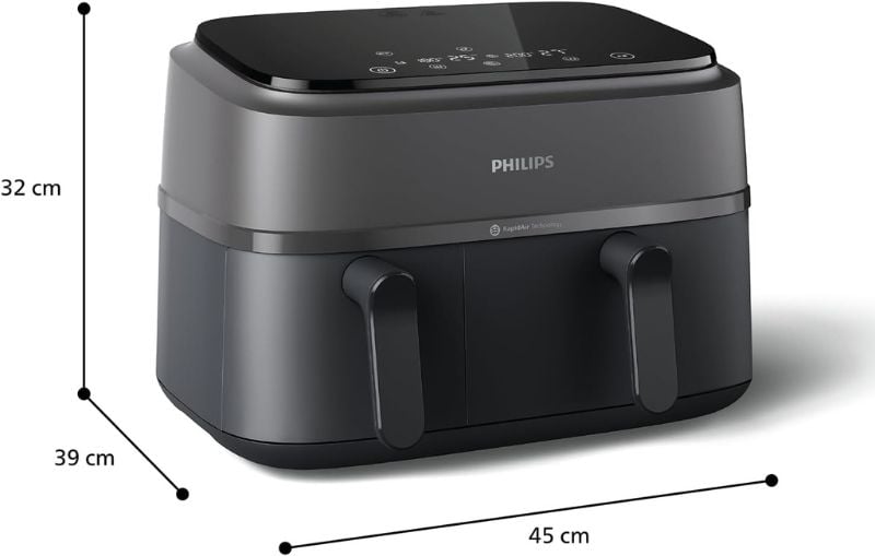 Air Fryers
PHILIPS AIRFYER, NA350/00, 3000 series Dual Basket Airfryer 9L - 2750 W
PHILIPS AIRFYER, NA350/00, 3000 series Dual Basket Airfryer 9L - 2750 W
