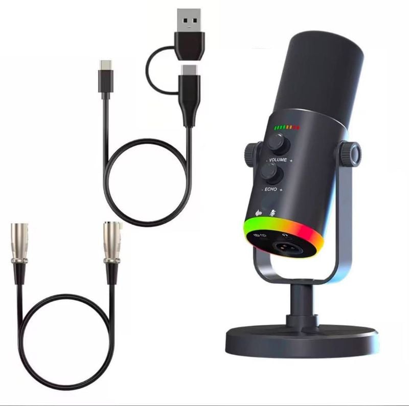 OMISTAR XLR/USB Dynamic RGB Microphone