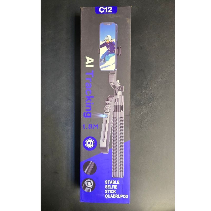 C12 AI Tracking Stable Selfie Stick
