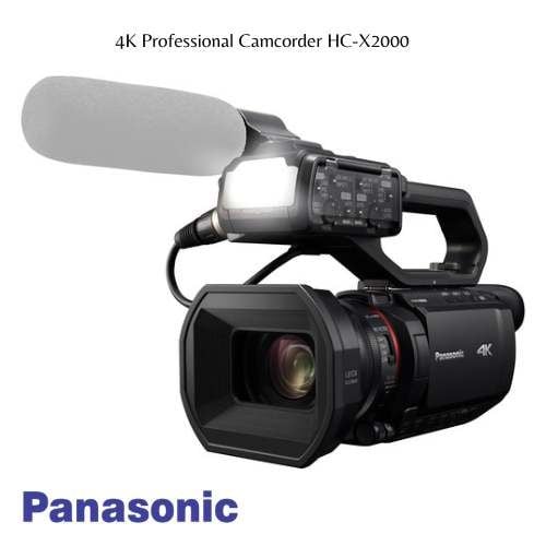 Panasonic HC-X2000 UHD 4K 3G-SDI/HDMI Pro Camcorder with 24x Zoom W/Soft Case + Sandisk Extreme Pro 64GB Card + Clean and Care Set +Microphone, buildin video light - Starter Bundle
