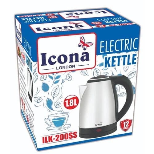 1.8 LTR Icona LONDON ELECTRIC KETTLE-ILK-200SS