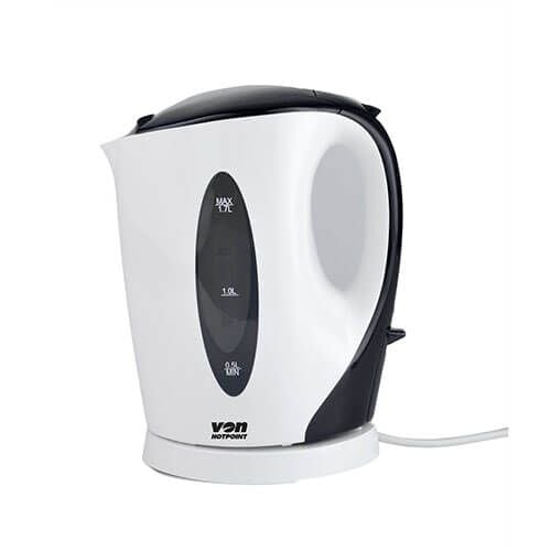 Von 1.7L Upright Cordless Kettle(White,Black Lid Handle)