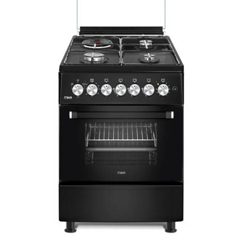 Mika 3 Gas Burner Standing Cooker with 1 Hot Plate-Electric Oven MST58U31E3BLEM