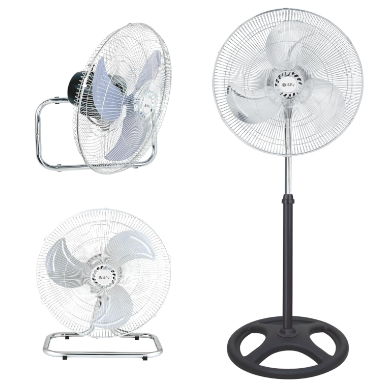 SPJ 50W Pedestal 18" Stand Fan & Wall Fan, 3 in 1 Fan (Stand,Wall,Floor) SFX-SL3