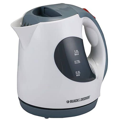Black & Decker 1L Kettle(White,Grey Lid Handle)