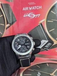 Hugo Boss Pilot Edition Chrono Black Leather Men's Watch - 1513853