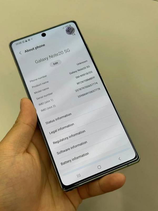 SAMSUNG NOTE 20
