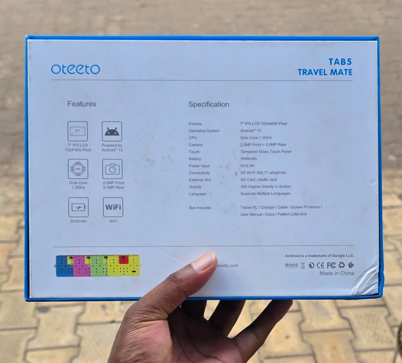 Oteeto Tab 5 Travel Mate 128gb 4gb ram