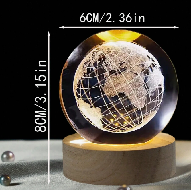 LAMPARA ESFERA CRISTAL TIERRA