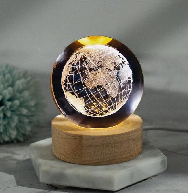 LAMPARA ESFERA CRISTAL TIERRA