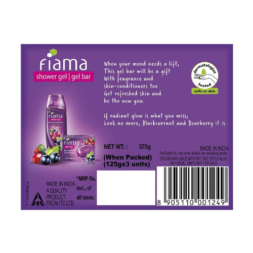 Fiama – Blackcurrant & Bearberry Gel Bar (3U X 125Gms)
