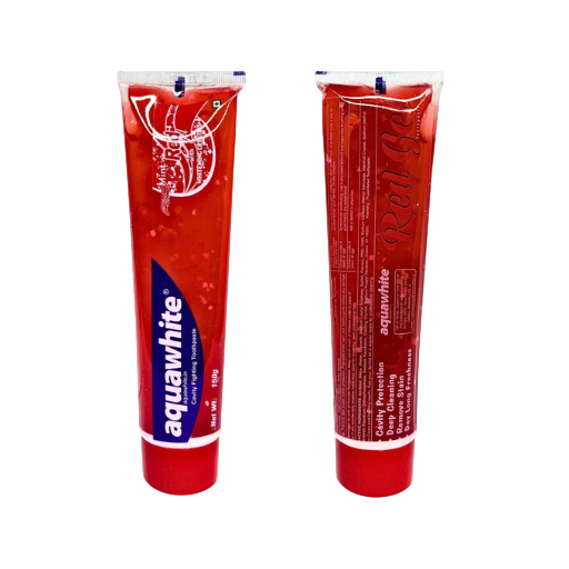 Aquawhite – Red Gel Max Toothpaste With Free 2 Toothbrushes (2U X 150Gms)