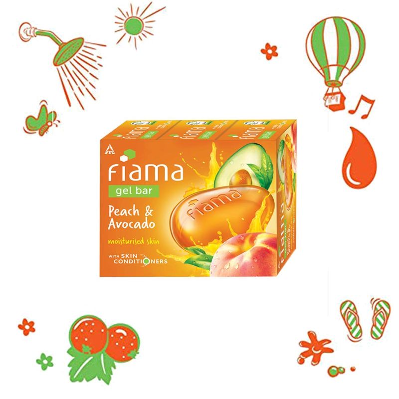 Fiama – Peach & Avocado Gel Bar (3U X 125Gms)