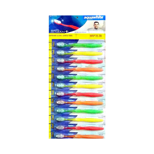 Aquawhite – Smart Clean + Toothbrushes (Pack Of 12)