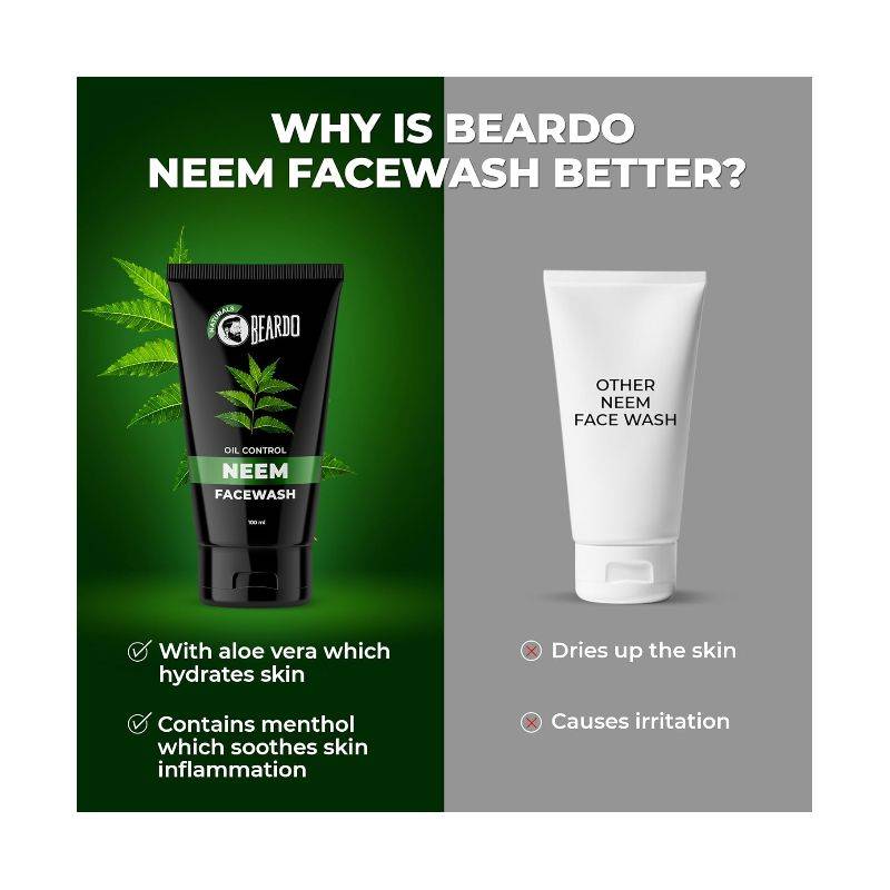 BEARDO – OIL CONTROL NEEM FACEWASH (100 ML)
