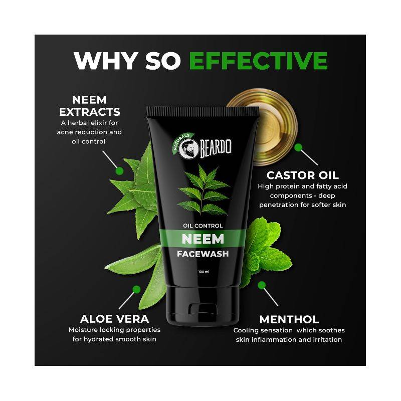 BEARDO – OIL CONTROL NEEM FACEWASH (100 ML)