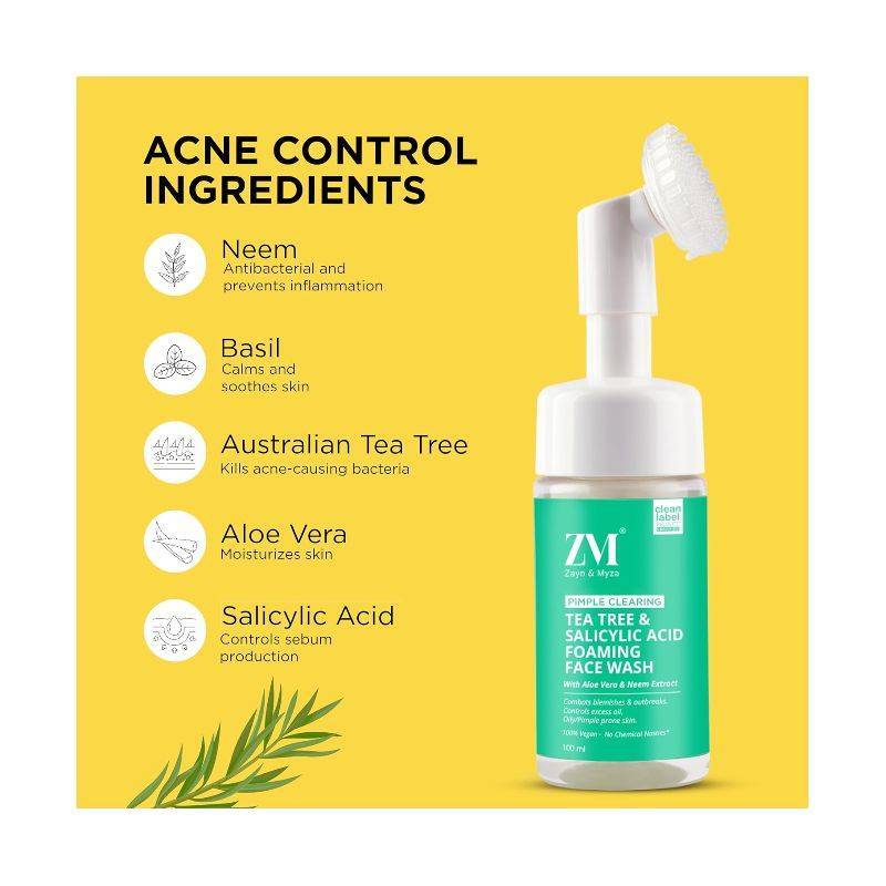 ZM (ZAYN & MYZA) - TEA TREE & SALICYLIC ACID FOAMING FACE WASH (100 ML)
