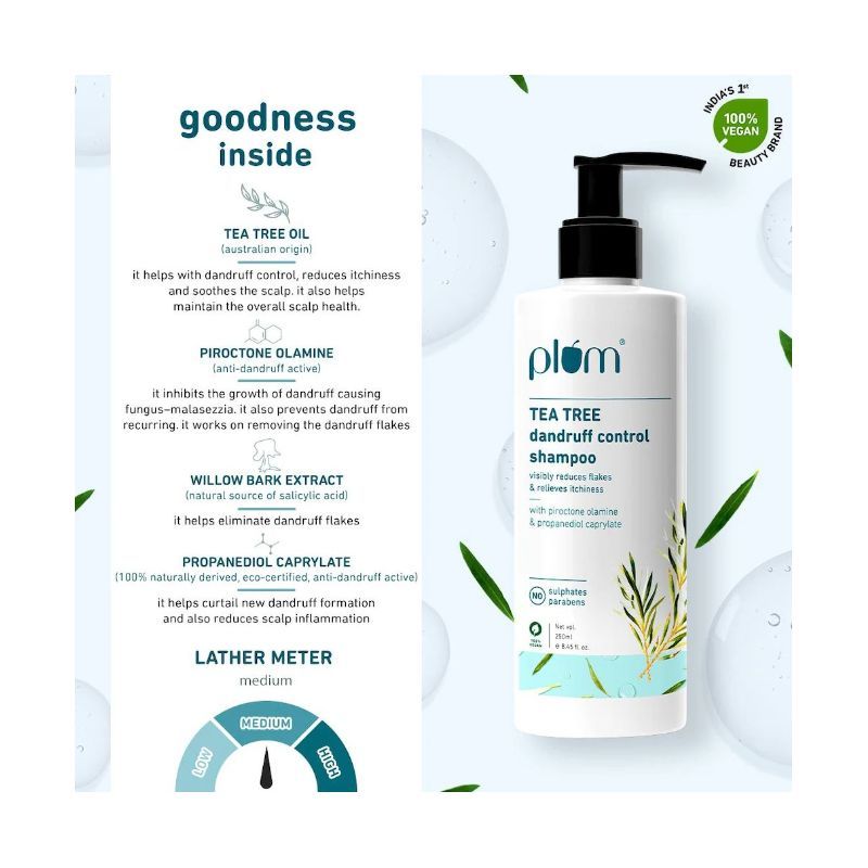 Plum - Tea Tree Dandruff Control Shampoo (250 Ml)