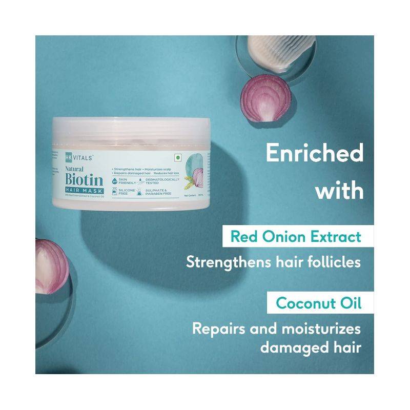 HK VITALS NATURAL – BIOTIN HAIR MASK WITH RED ONION EXTRACT & COCONUT OIL (200 ML)
