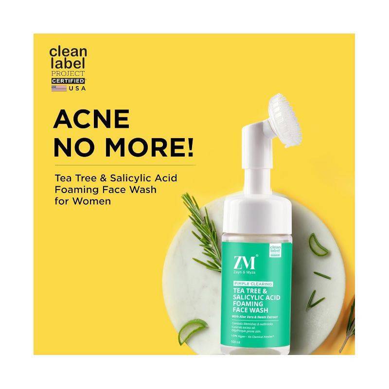 ZM (ZAYN & MYZA) - TEA TREE & SALICYLIC ACID FOAMING FACE WASH (100 ML)