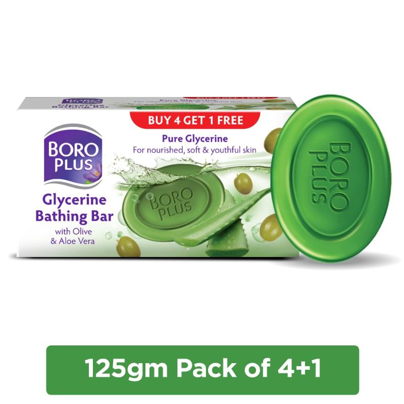 Boroplus – Glycerine Bathing Bar With Olive & Aloe Vera (5U X 125Gms)