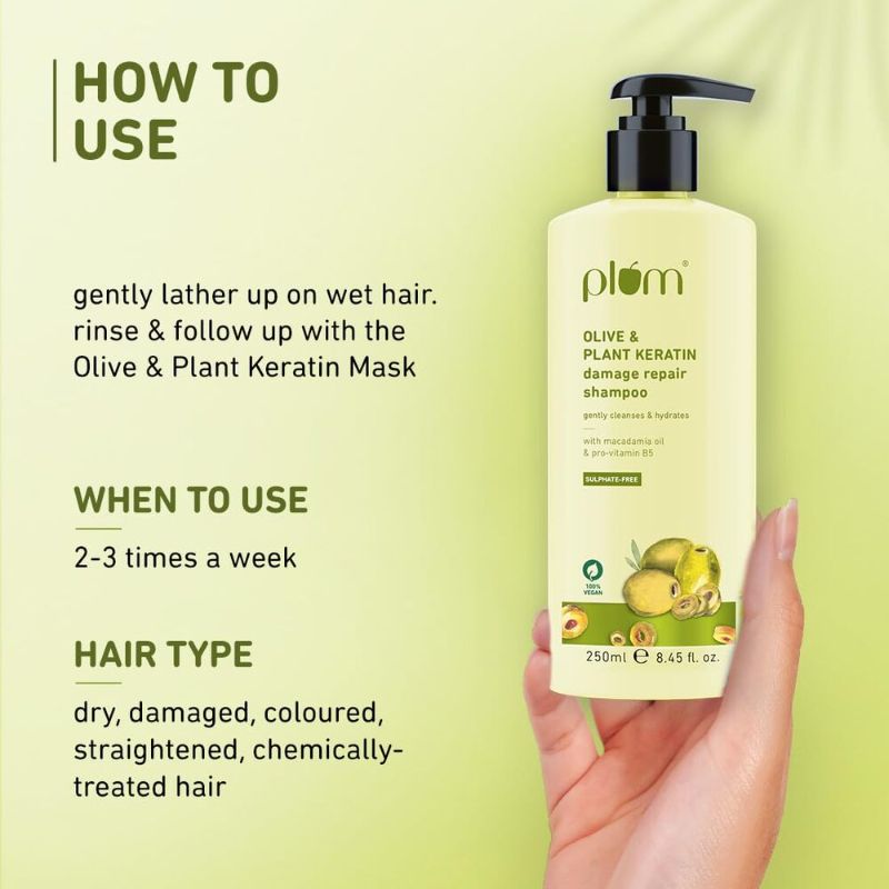 Plum - Olive & Plant Keratin Damage Repair Shampoo (250 Ml)