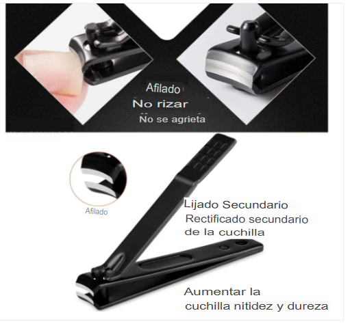 Set profesional de aseo de manicura, pedicura con cortaúñas, 18 en 1, de acero inoxidable, Negro