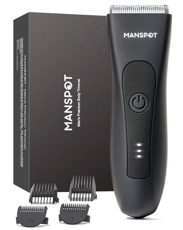 MANSPOT - Recortadora eléctrica de vello corporal y genital para hombres