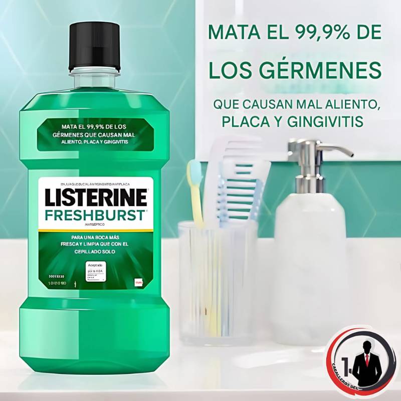 Enjuague bucal antiséptico para el mal aliento, mata el 99% de los gérmenes que causan el mal aliento y combaten la placa y la gingivitis, enjuague bucal aceptado por la ADA