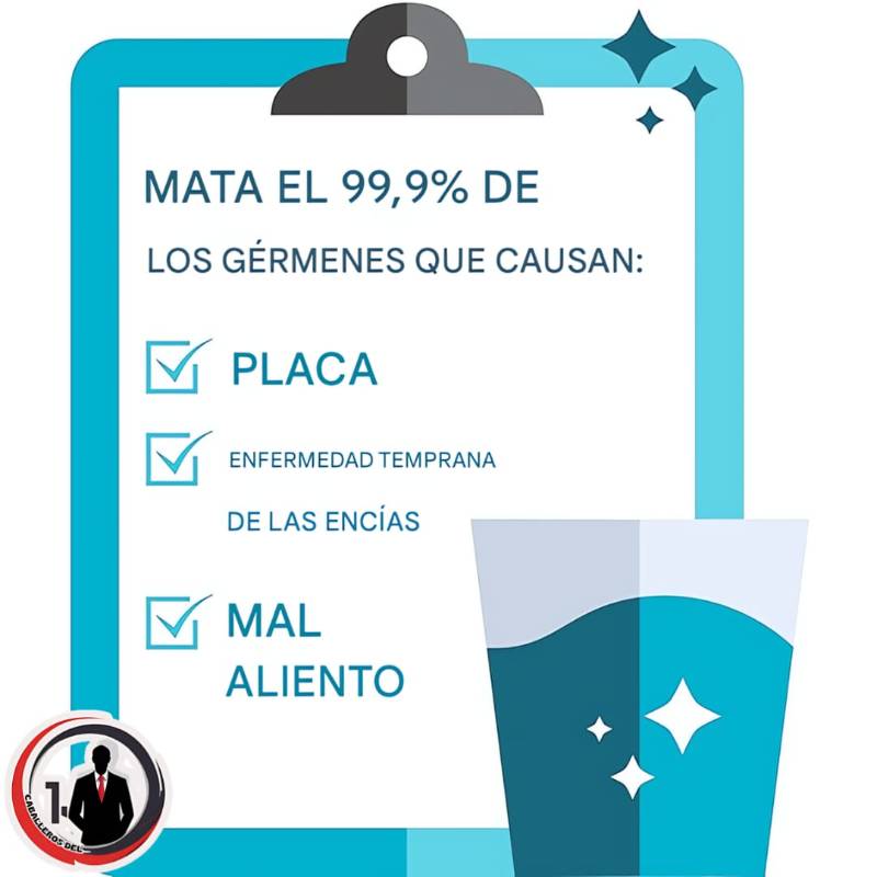 Enjuague Bucal Antiséptico, antibacteriano, contra mal aliento, placa y gingivitis, para Enfermedad de las encías, para adultos