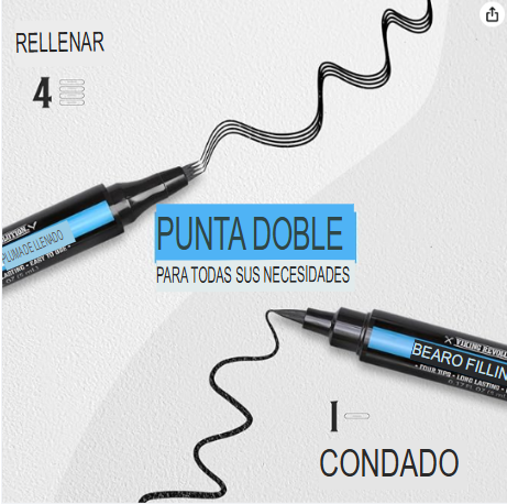 Relleno de lápiz de barba negro para hombres Lapiz para Barba de Hombre – Relleno de barba para hombres Kit de bolígrafo de llenado de barba