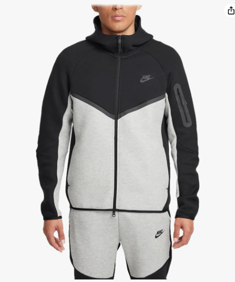 Nike Tech Windrunner - Sudadera con capucha para hombre (HV0949-011, negro/gris oscuro jaspeado/negro)