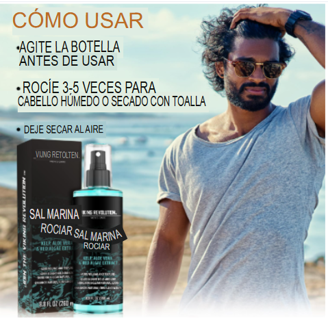Spray texturizante para el cabello con algas marinas, aloe vera y extracto de algas rojas