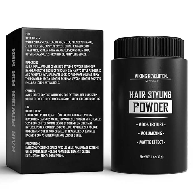 Polvo para peinar el cabello para hombres, polvo de textura de cabello matificante y voluminizador fácil de aplicar para hombres