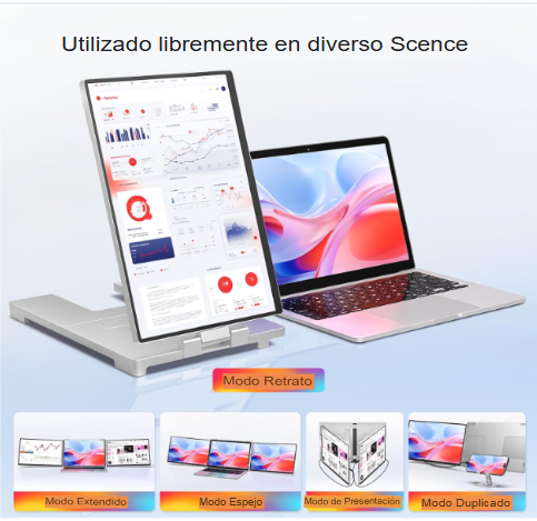 Extensor de monitor de computadora portátil de triple pantalla, monitor portátil triple QHD IPS de 2.5 K