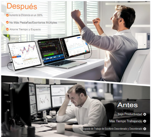Extensor de monitor de computadora portátil de triple pantalla, monitor portátil triple QHD IPS de 2.5 K