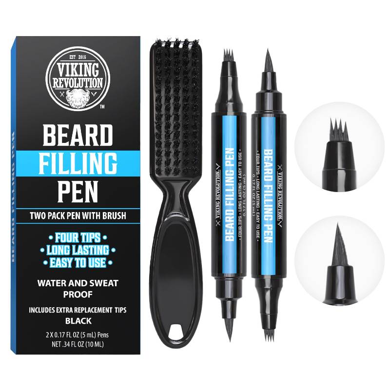 Relleno de lápiz de barba negro para hombres Lapiz para Barba de Hombre – Relleno de barba para hombres Kit de bolígrafo de llenado de barba
