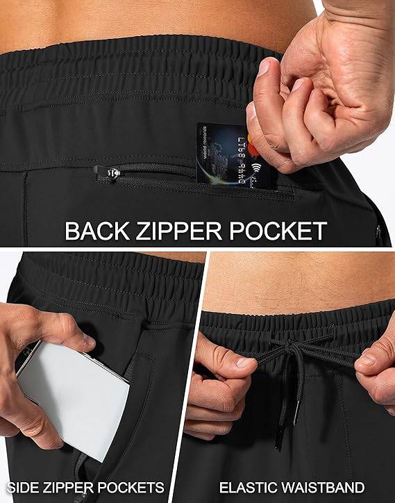 G Gradual - Pantalones deportivos para hombre con bolsillos con cierre y pantalones deportivos para correr y entrenar