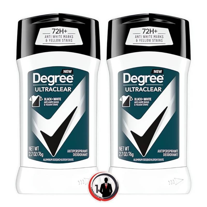 Desodorante antitranspirante UltraClear para hombre, color negro y blanco, 2 unidades, protección contra el sudor y el olor de 72 horas
