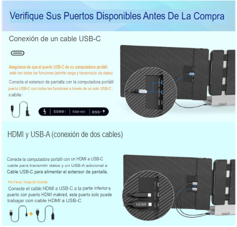 Extensor de pantalla para laptop, 14 pulgadas, FHD 1080P IPS, extensor de monitor de computadora portátil
